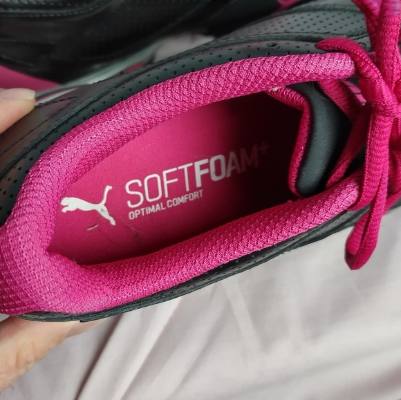 Puma Tazon 6 Women's Sz 8 Athletic Running Shoes Black Leather /Pink #18987702 - Picture 10 of 11